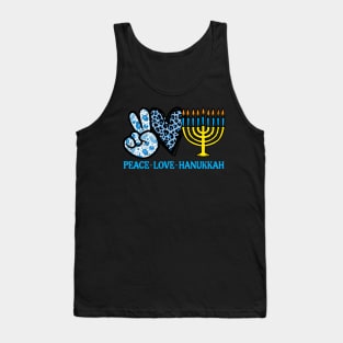 Peace Love Hanukkah Chanukah Menorah Jewish Tank Top